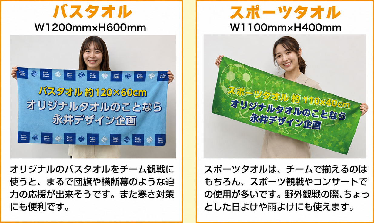 バスタオルとスポーツタオルについて